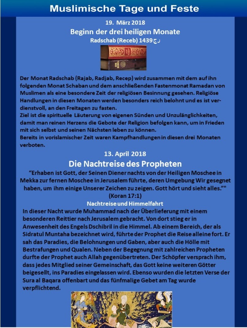 Muslimische Feiertage Blatt 1