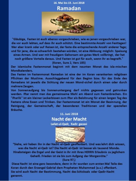 Muslimische Feiertage Blatt 2