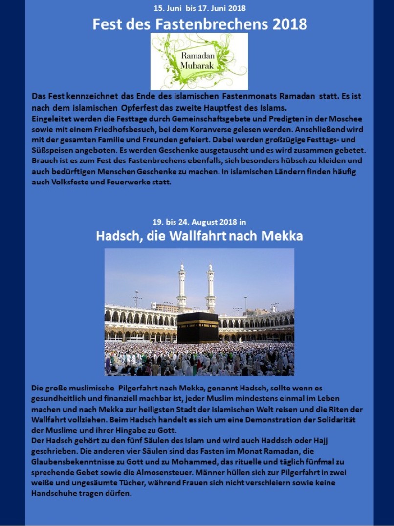 Muslimische Feiertage Blatt 3